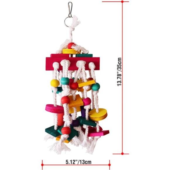 Bird Chewing Toy - Parrot Cage Bite Toys Wooden Block Bird Parrot Toys - Picture 2 of 6